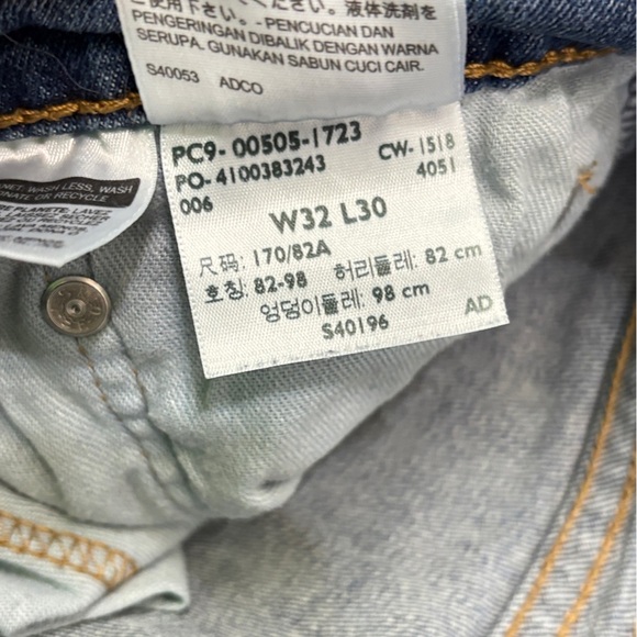 Levi's Blue Straight-Leg Jeans Classic Fit - Picture 4 of 4